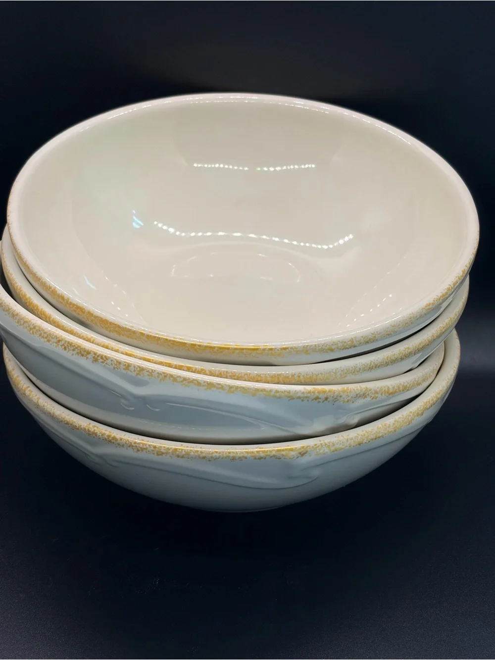 Pfaltzgraff Garland Spruce Soup Cereal Bowls Set of 4 Discontinued Stoneware